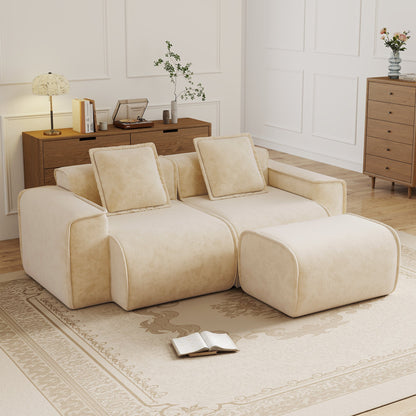 Streamlined Design Modular 2-Seat L Shape Sectional Sofa
