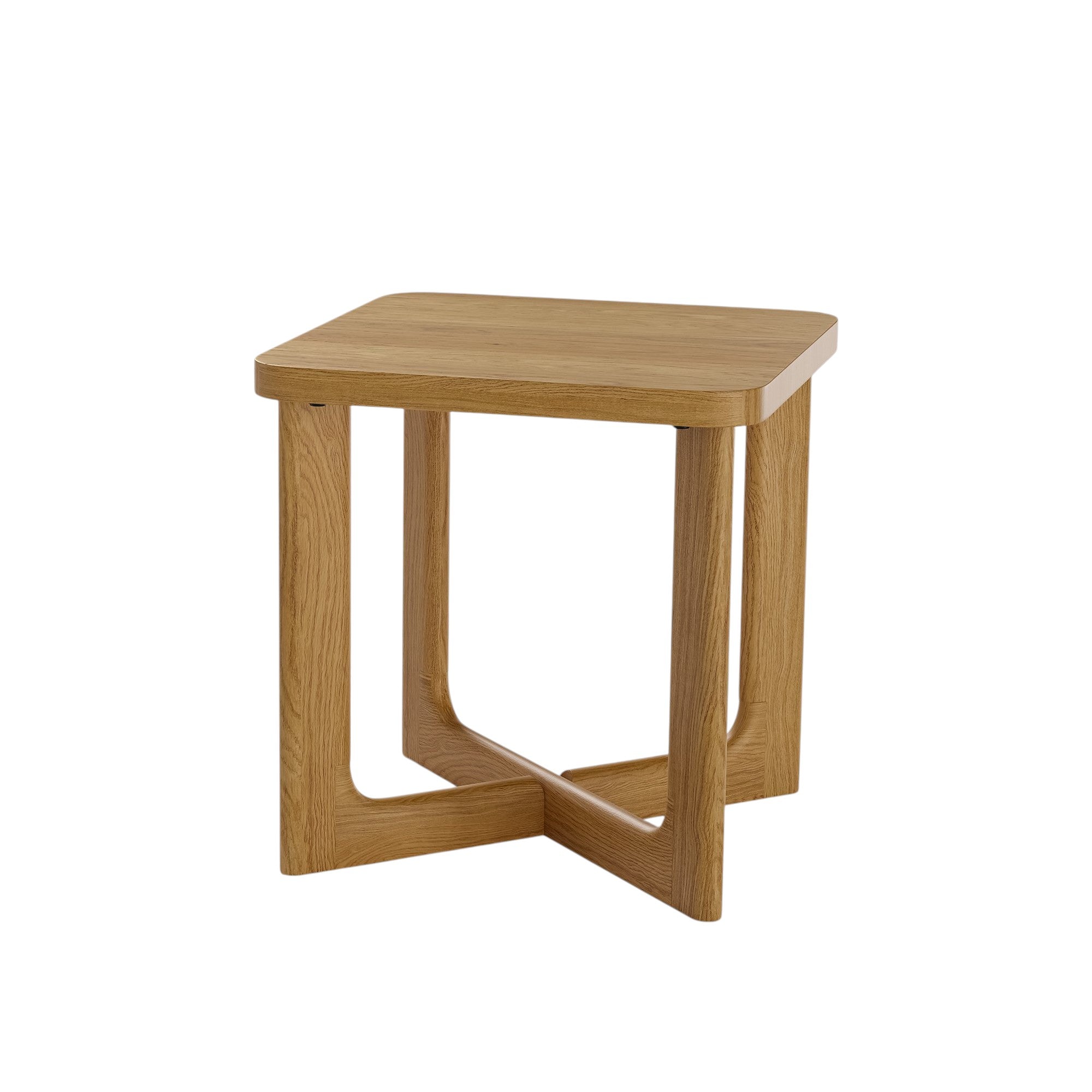 24" Natural Wood Square Cross Legs End Table