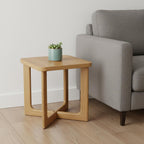 24" Natural Wood Square Cross Legs End Table