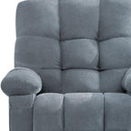 39" Blue Tufted Chenille Heated Massage Swivel Rocker Recliner With USB