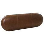 48" Brown Genuine Leather and Solid Wood Upholstered Bench