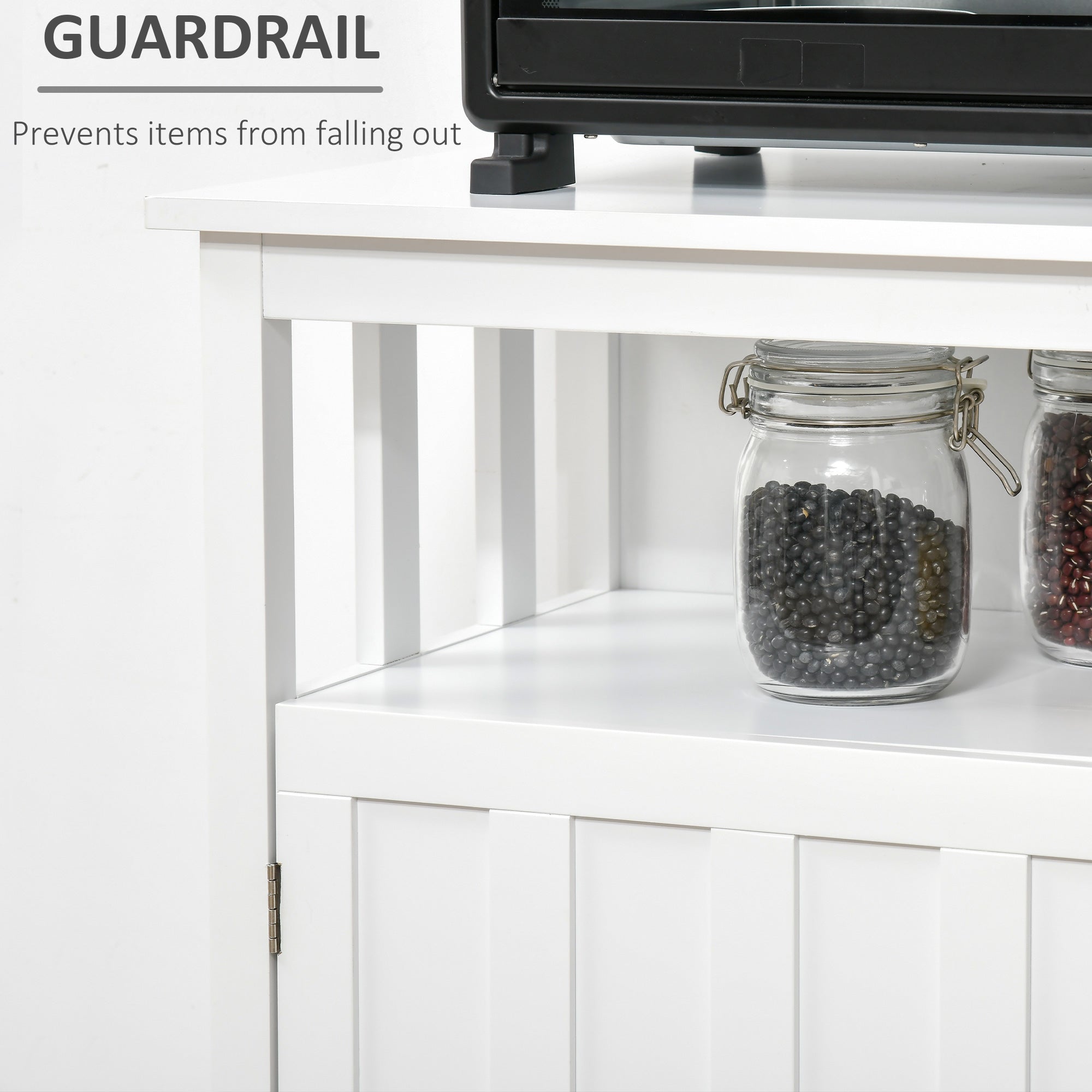 Sideboard Buffet Cabinet, Coffee Bar Cabinet with 2 Doors and Adjustable Shelves, Console Table for Kitchen Entryway Living Room, White