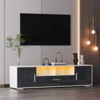 FashionTV Stand,TV Cabinet,entertainment Center TV Station,TV Console,console With LED Light Belt, Light Belt Can Be Remote Control,with Cabinets,open Cells,for The Living Room,bedroom,white Dark Gray