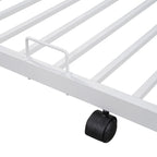 Metal Twin Over Full Bunk Bed With Trundle, Heavy-Duty, Noise Reduced, Guardrail