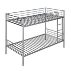 Twin Over Twin Metal Bunk Bed  Silver