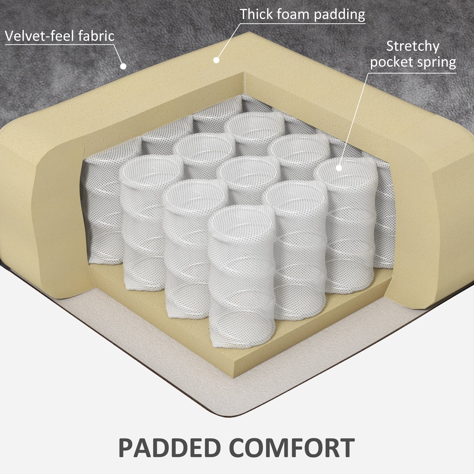 Rocker Recliner Chair with Swivel, Fabric Reclining Chair with Cushion, Rocking Chair with Footrest, Charcoal Gray