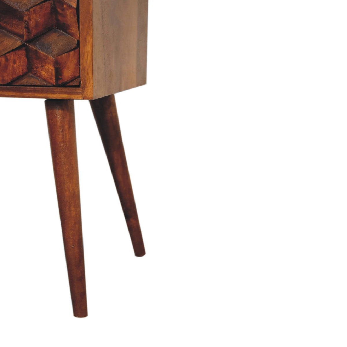 24" Brown Solid Wood Two Drawer Nightstand