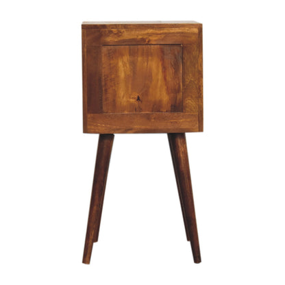 24" Brown Solid Wood Two Drawer Nightstand