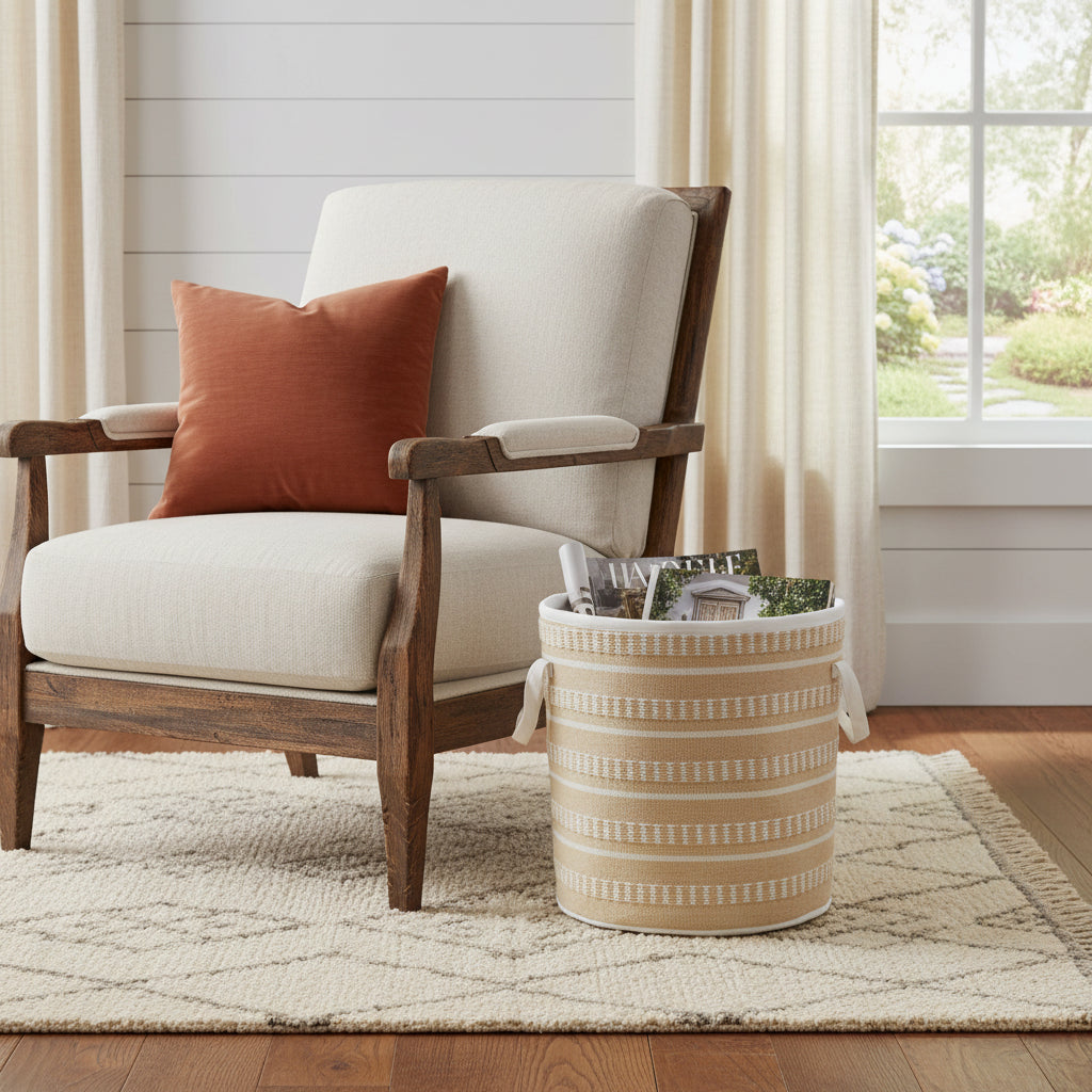 21" Pink Fabric Basket