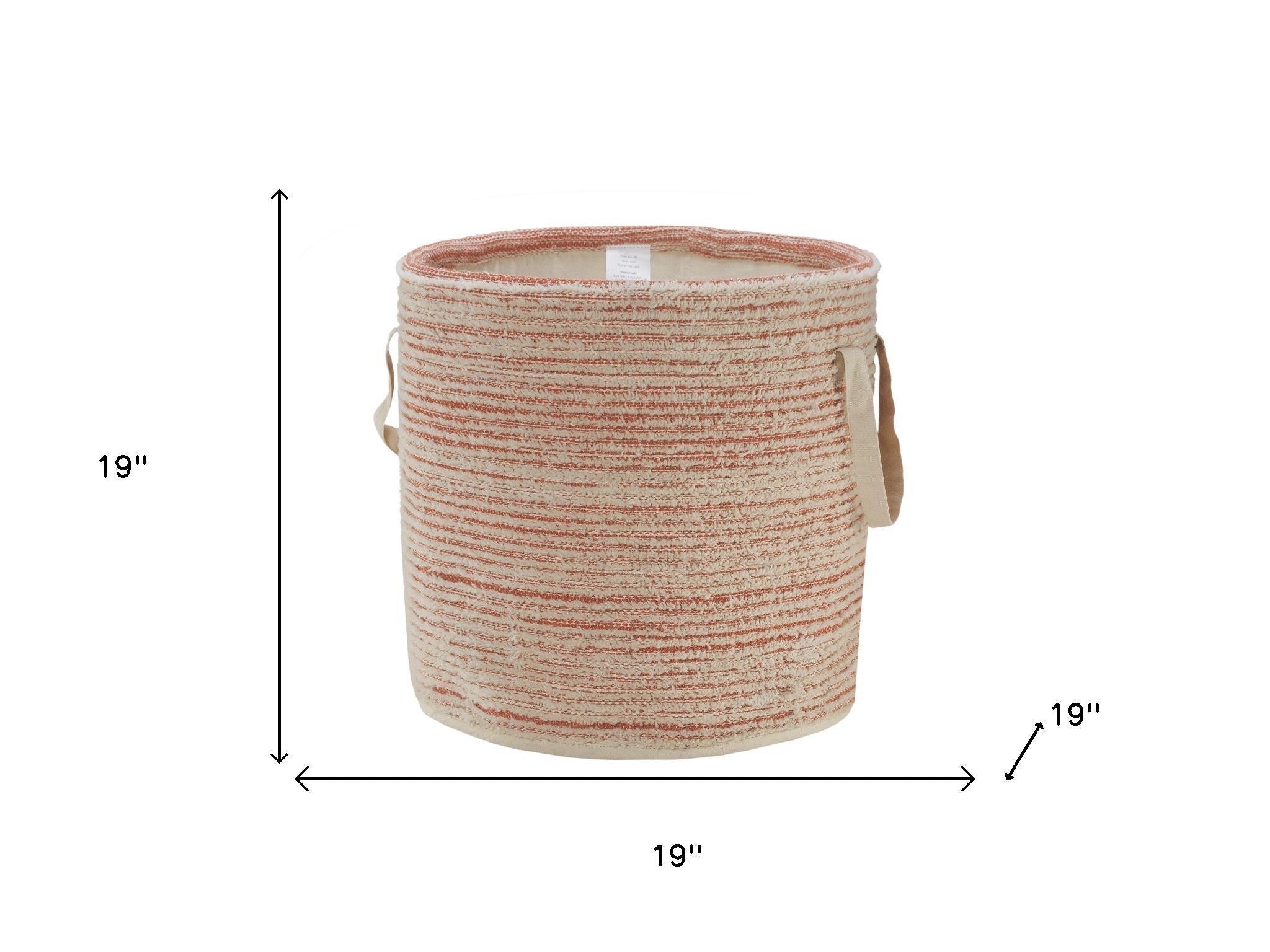 19" Pink Fabric Basket