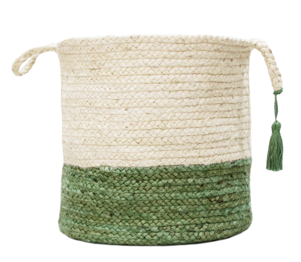 19" White Jute Basket