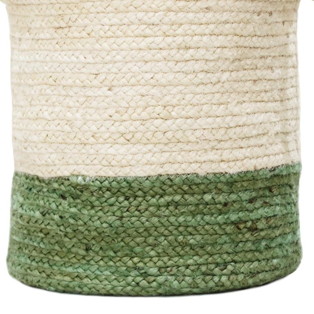 19" White Jute Basket