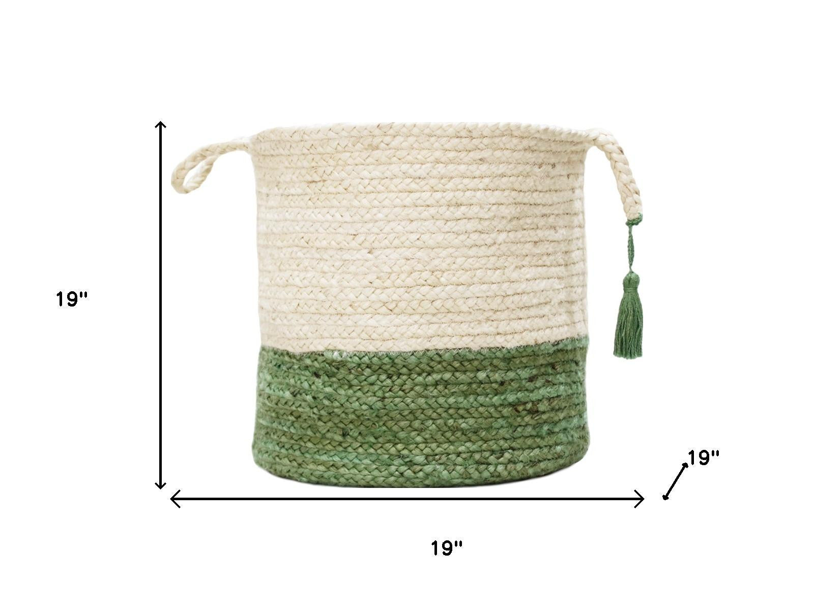 19" White Jute Basket
