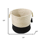 17" White Jute Basket