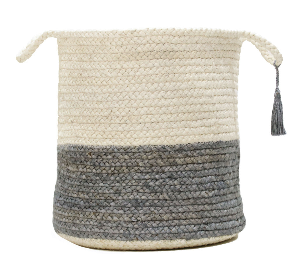 19" White Jute Basket