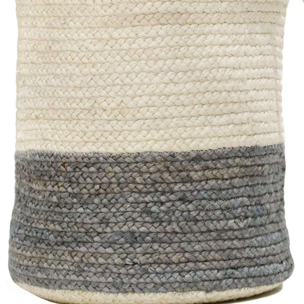 19" White Jute Basket