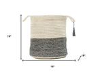 19" White Jute Basket