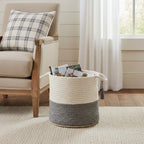 19" White Jute Basket
