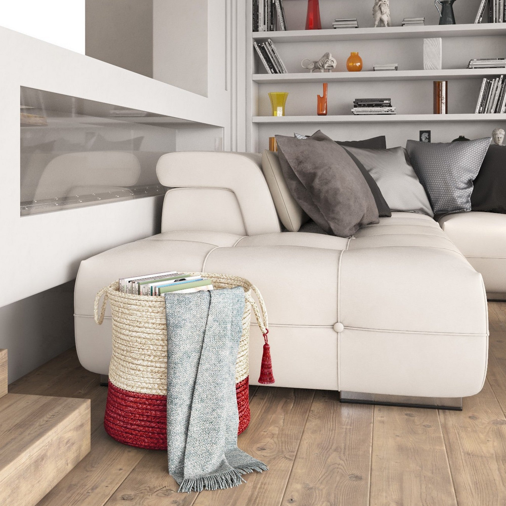 17" Ivory Jute Basket