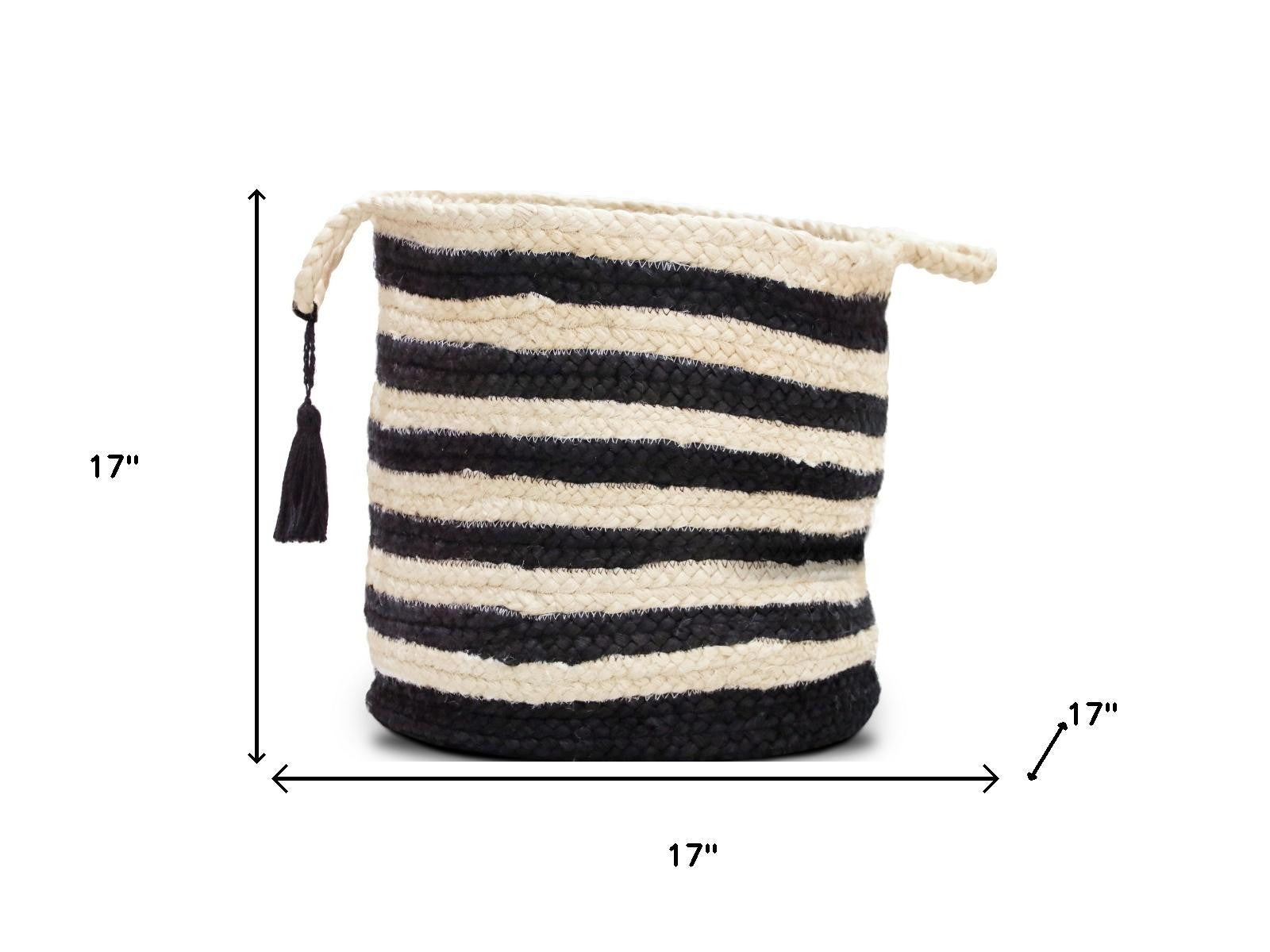 17" Ivory Jute Basket