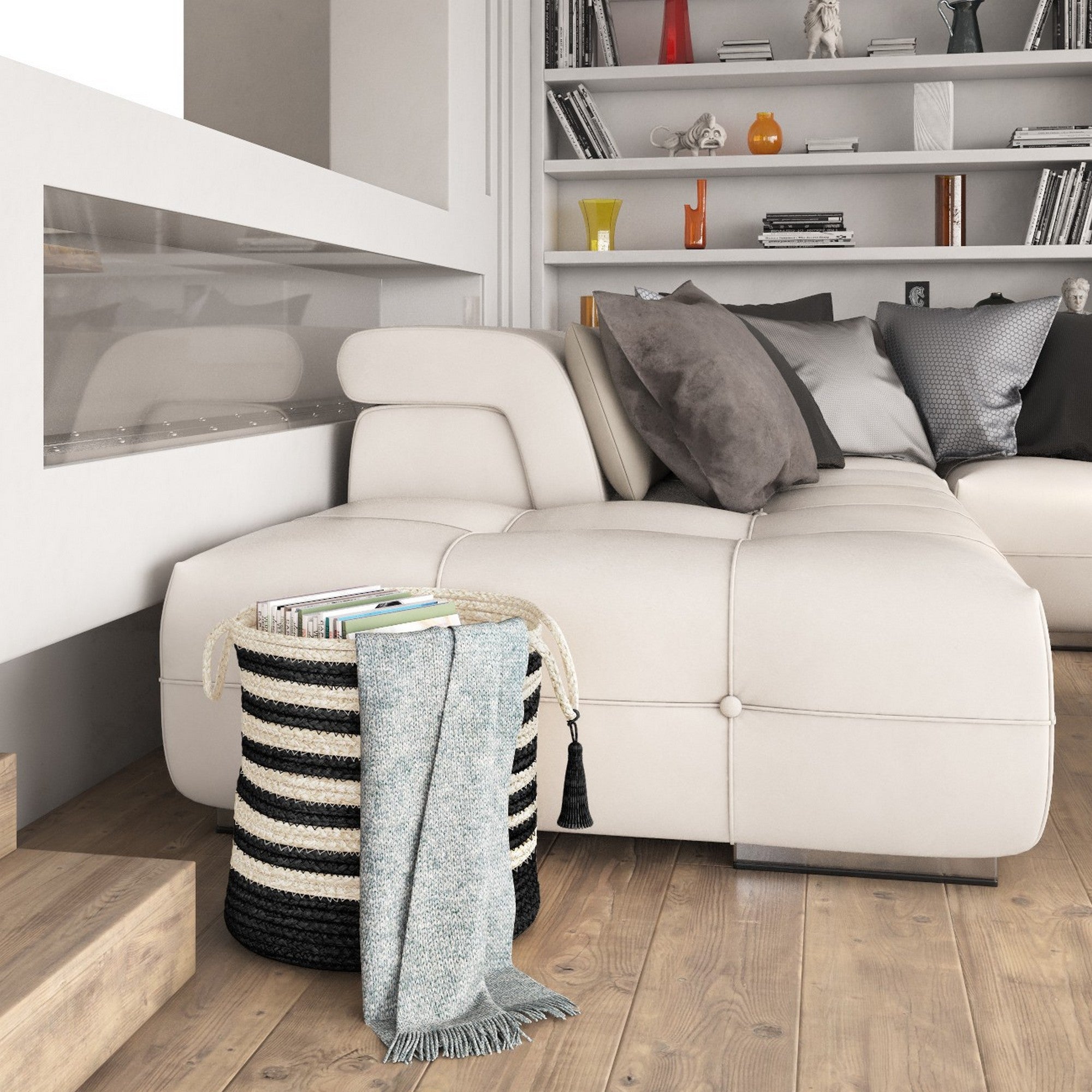 17" Ivory Jute Basket