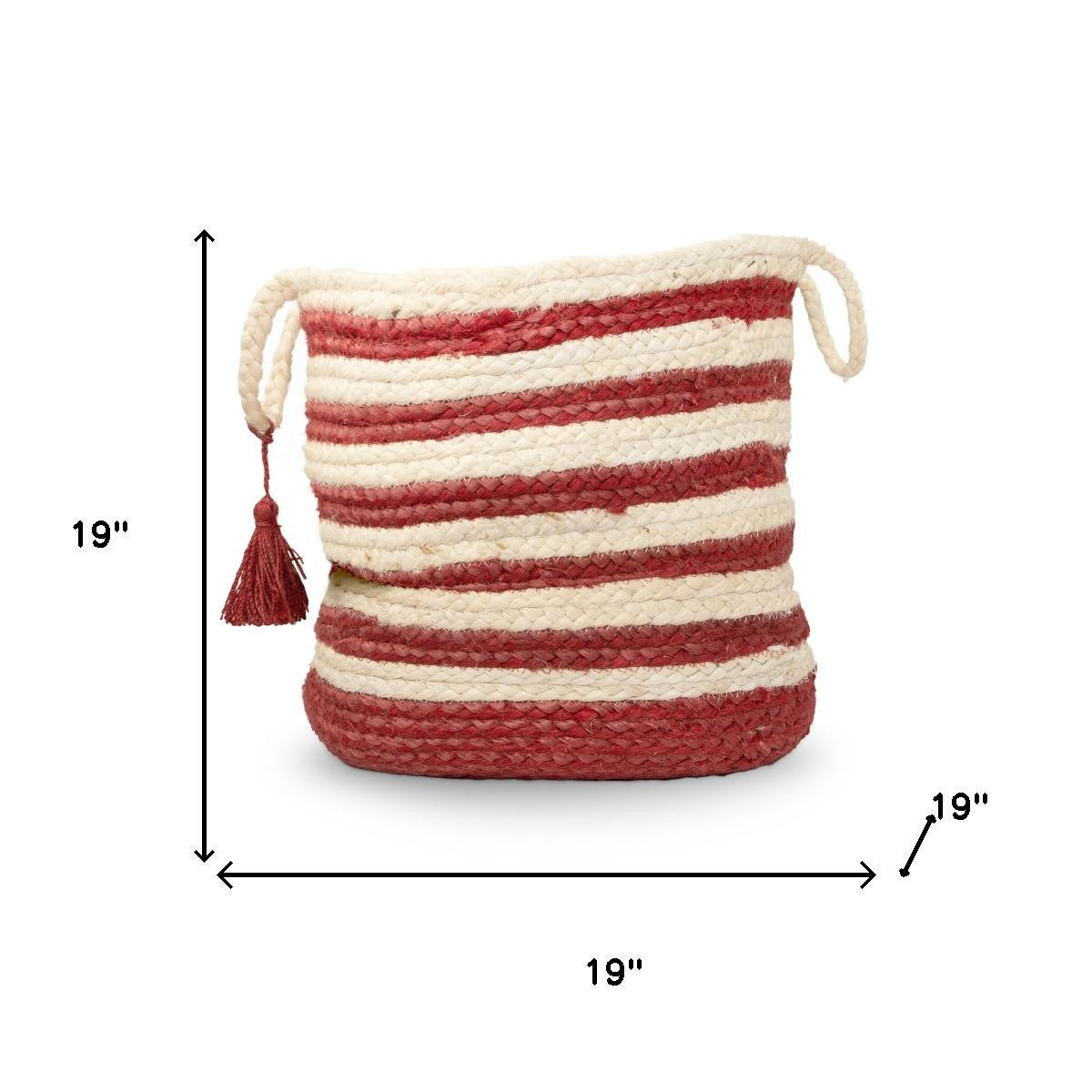 19" Ivory Jute Basket