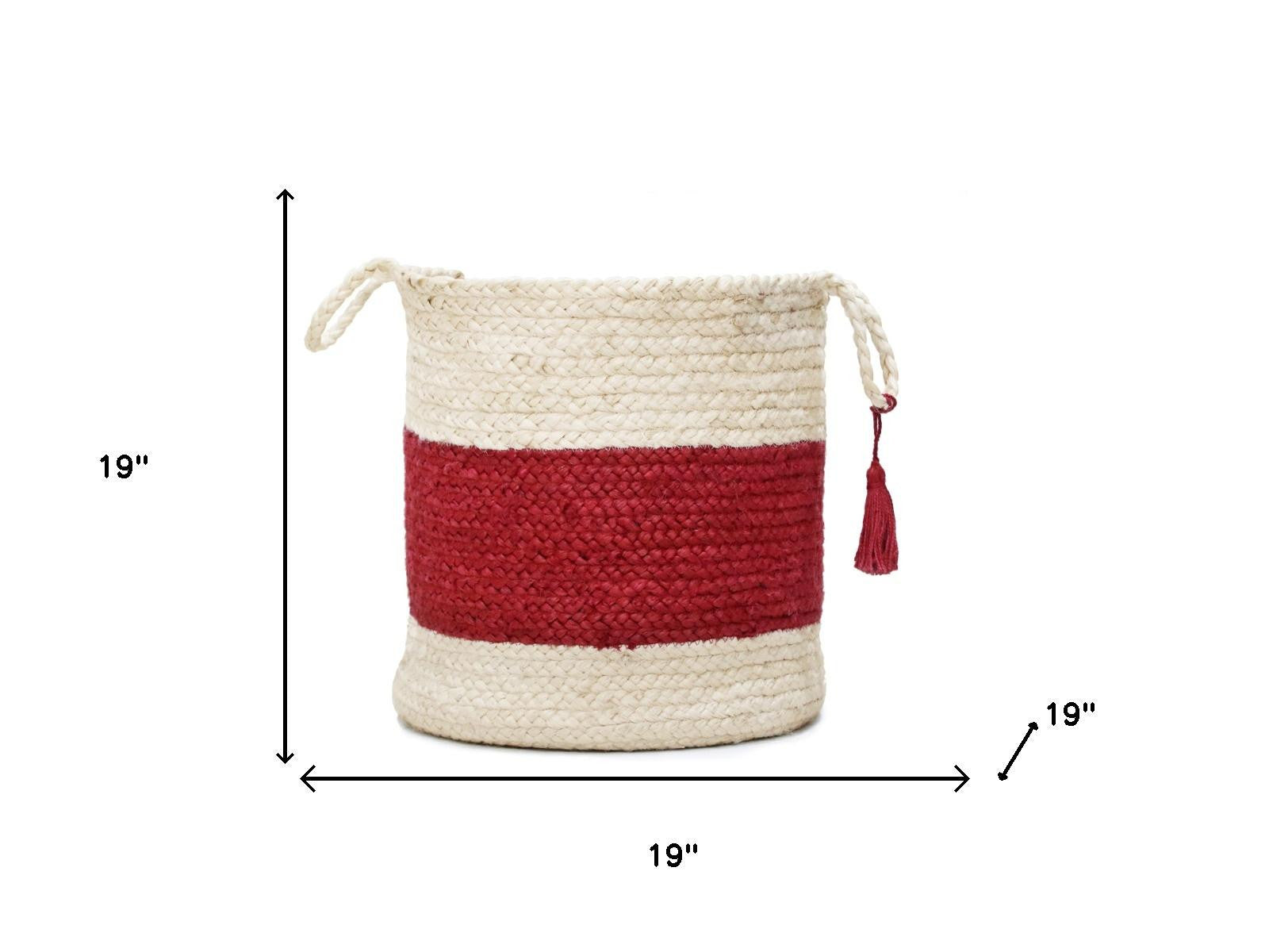 19" Ivory Jute Basket