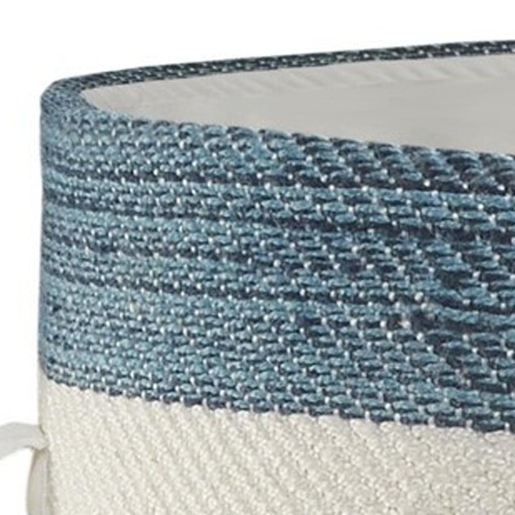 21" White Fabric Basket