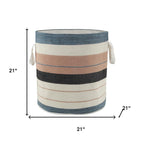 21" White Fabric Basket