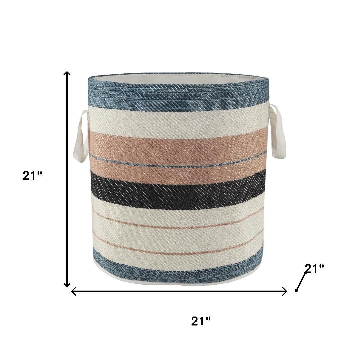 21" White Fabric Basket