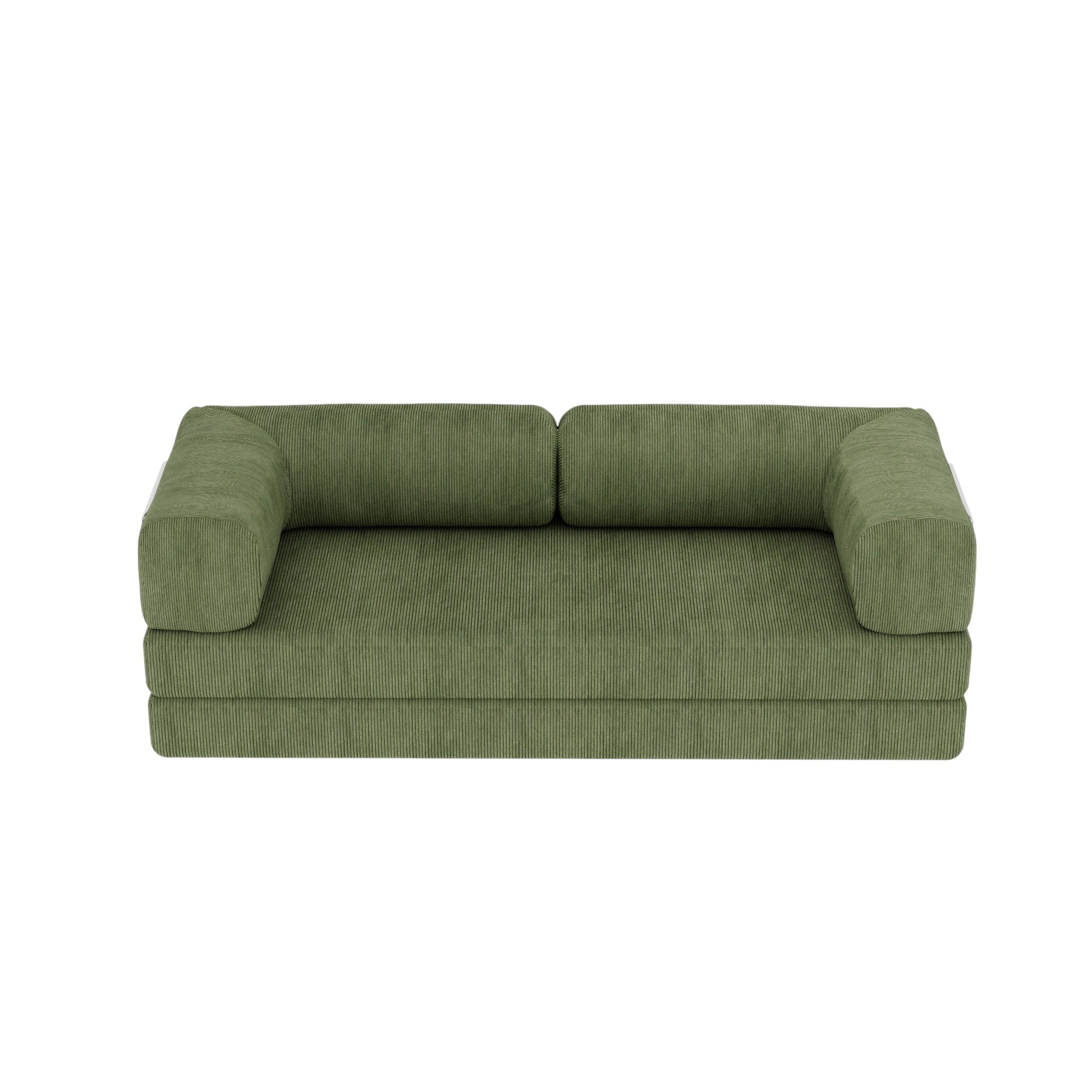 82" Green Corduroy Convertible Futon Sleeper Sofa