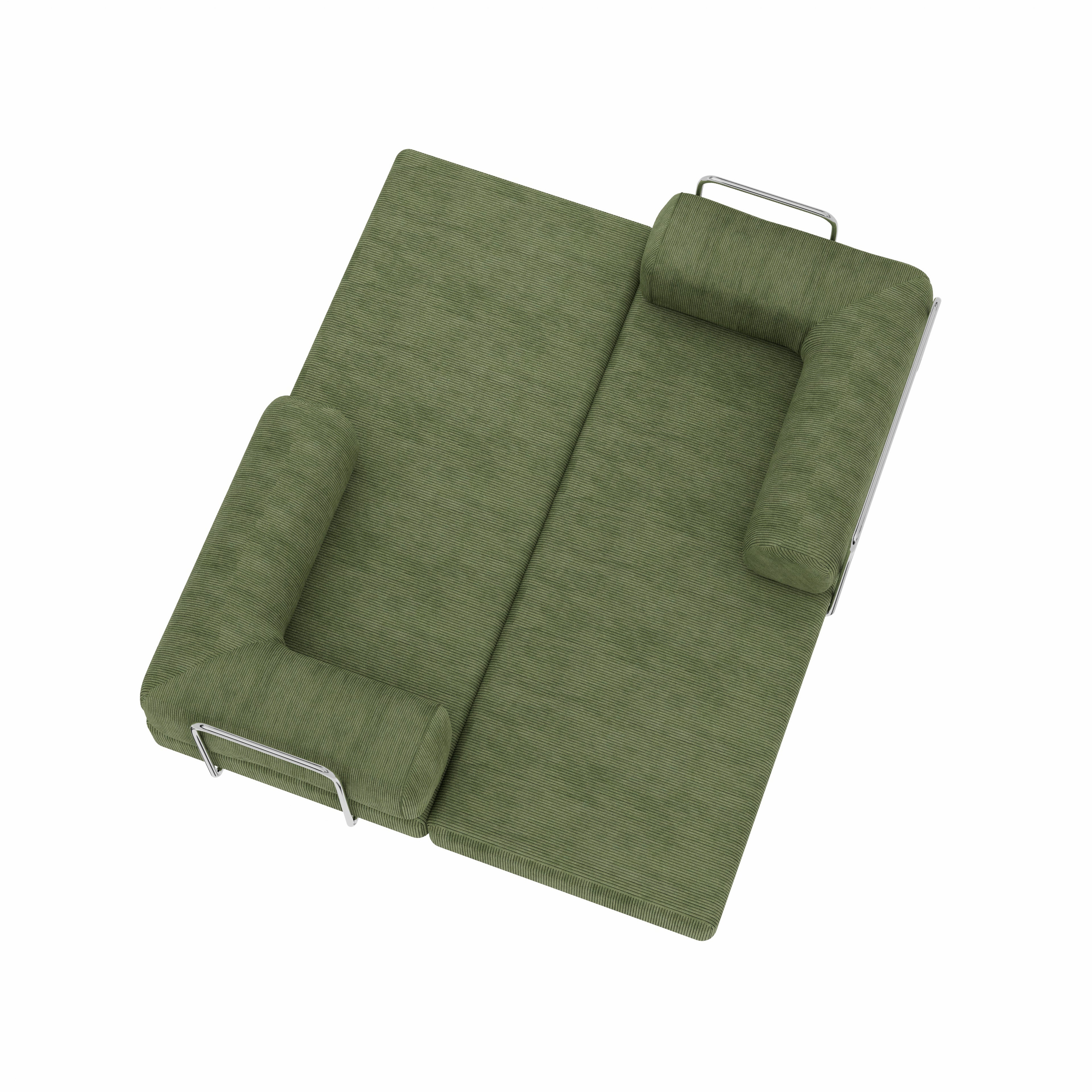 82" Green Corduroy Convertible Futon Sleeper Sofa