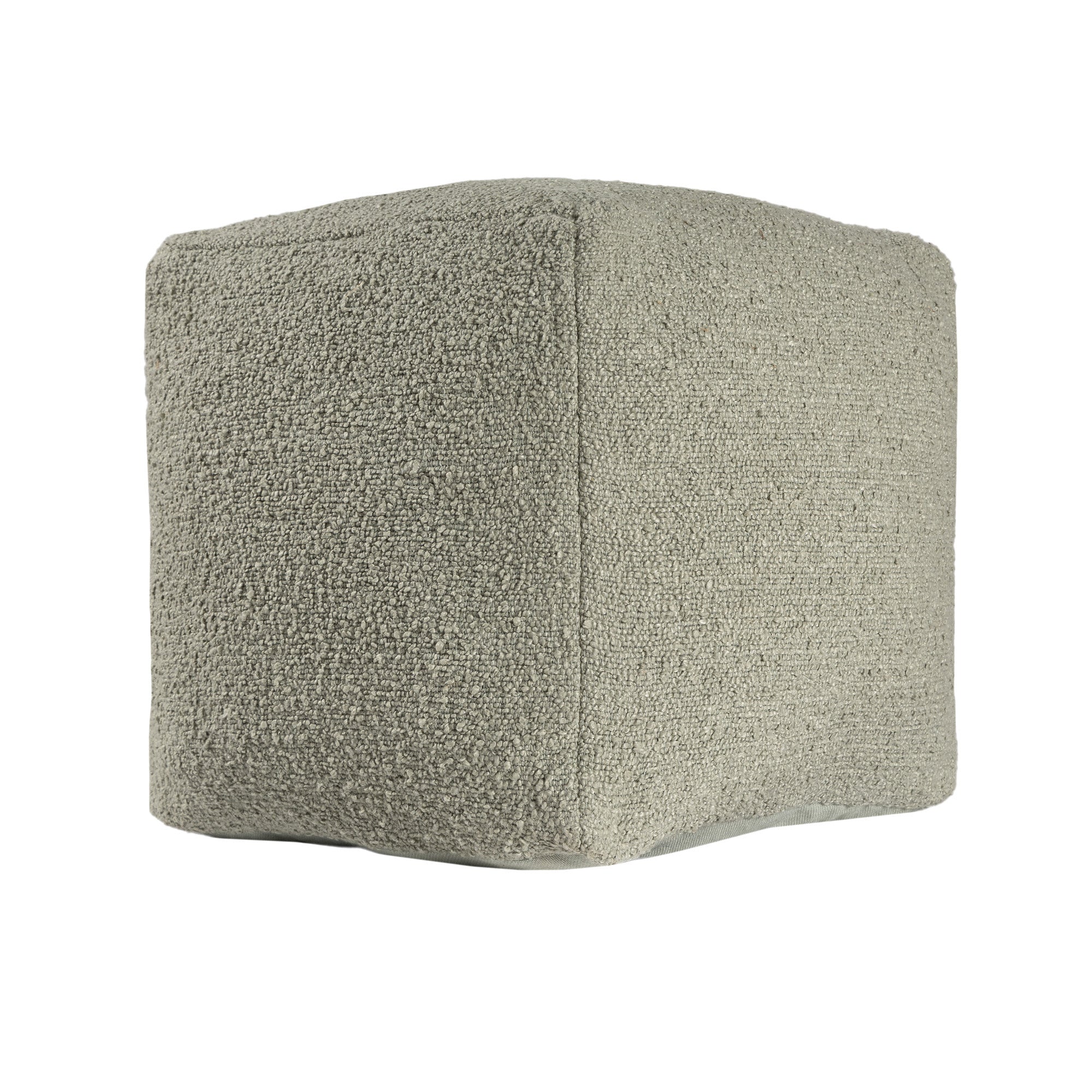 18" Sage Boucle Pouf Ottoman