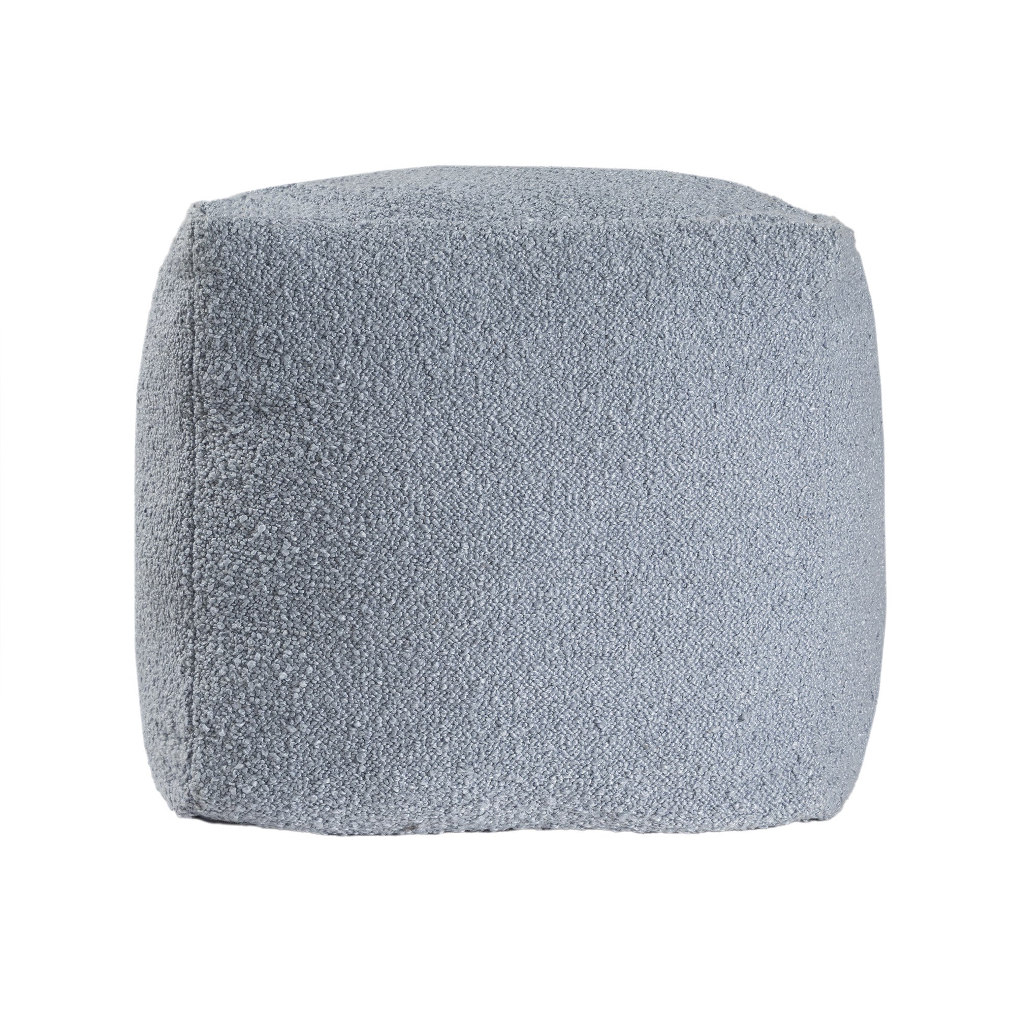 18" Blue Boucle Pouf Ottoman