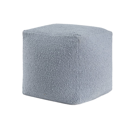 18" Blue Boucle Pouf Ottoman