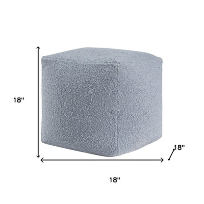18" Blue Boucle Pouf Ottoman