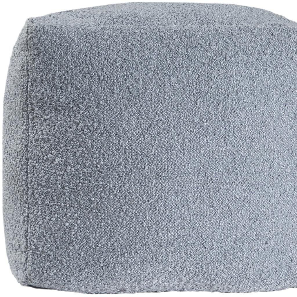 18" Blue Boucle Pouf Ottoman