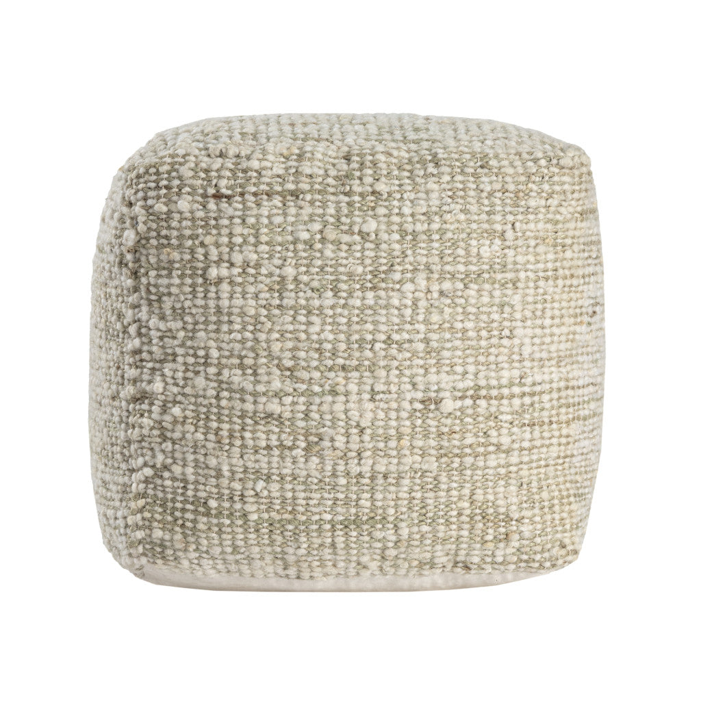 18" Ivory Upholstery Striped Pouf Ottoman