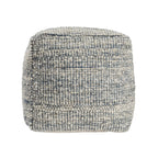 18" Ivory Upholstery Striped Pouf Ottoman