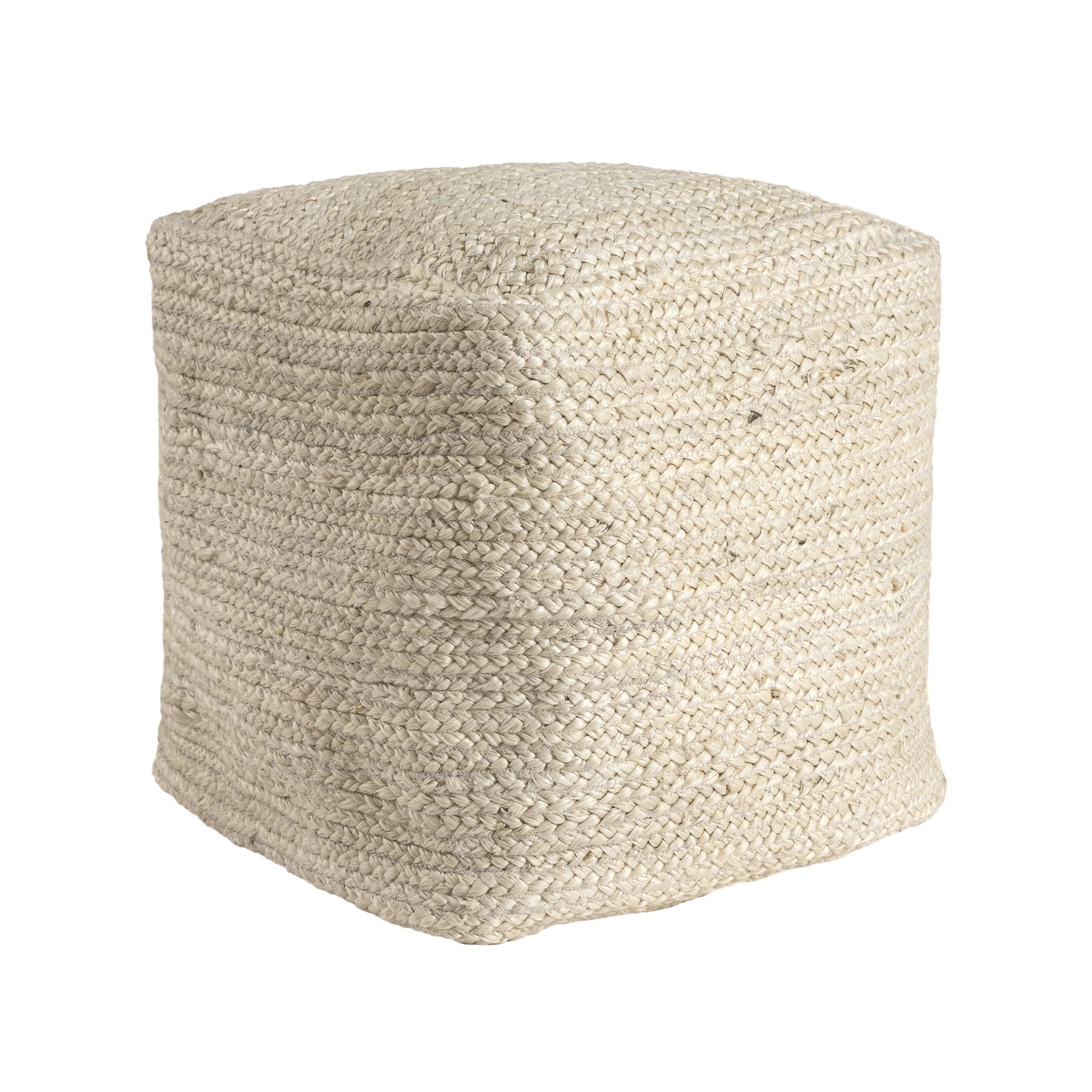 18" Natural Jute Pouf Ottoman
