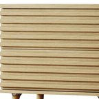23" Natural Solid Wood Ribbed Texture Two Drawer Nightstand