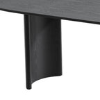 79" Black Solid Wood Mirrored Double Pedestal Base Oval Dining Table