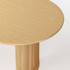 79" Natural Solid Wood Mirrored Double Pedestal Base Oval Dining Table