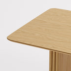 79" Natural Solid Wood Mirrored Double Pedestal Base Dining Table