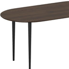 67" Walnut Solid Wood Mirrored Double Pedestal Base Oval Dining Table
