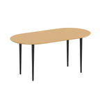 67" Natural Solid Wood Mirrored Double Pedestal Base Oval Dining Table