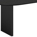 79" Walnut Solid Wood Mirrored Double Pedestal Base Oval Dining Table