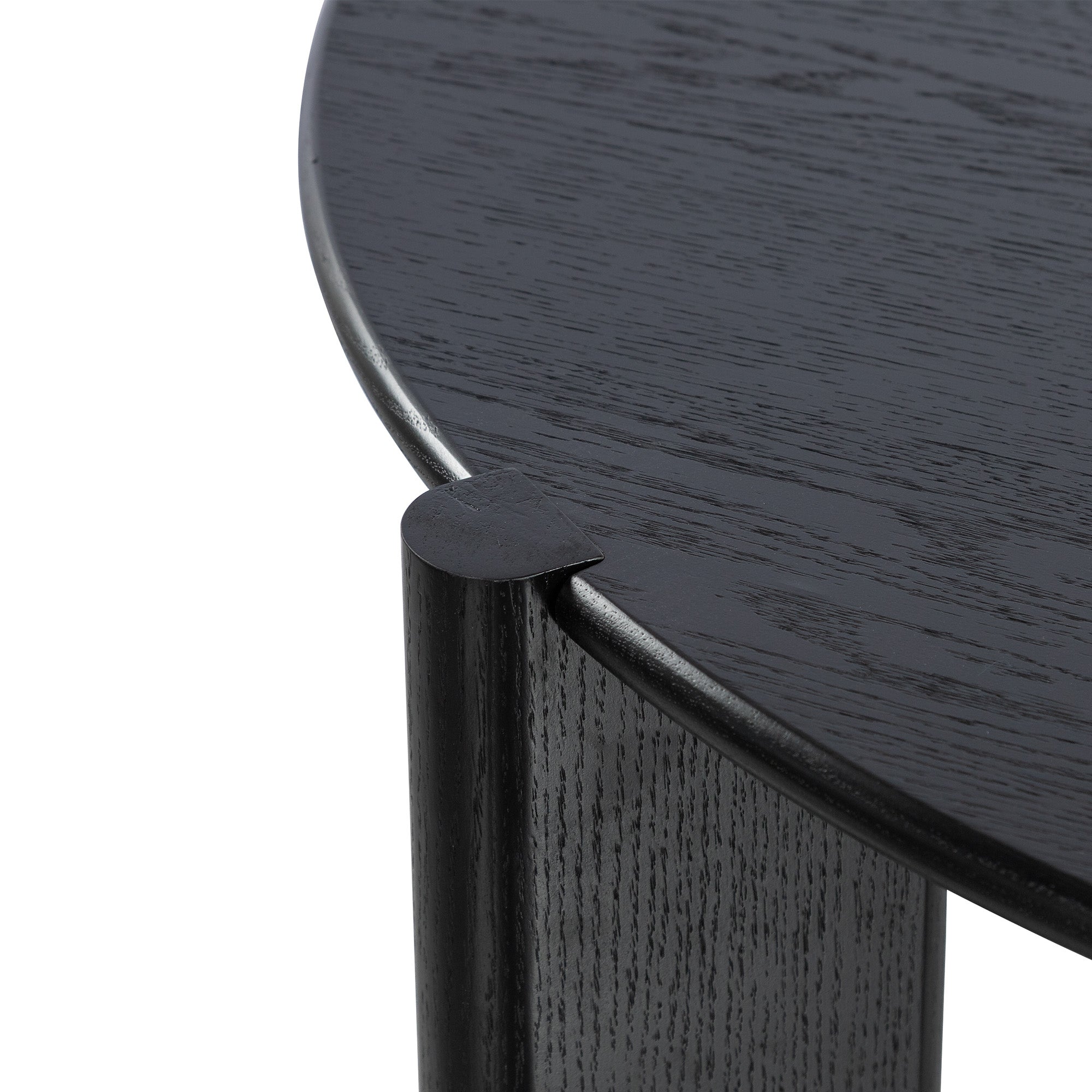 42" Black Solid Wood Mirrored Double Pedestal Base Round Top Dining Table