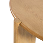 42" Natural Solid Wood Mirrored Double Pedestal Base Round Top Dining Table