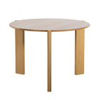 42" Natural Solid Wood Mirrored Double Pedestal Base Round Top Dining Table